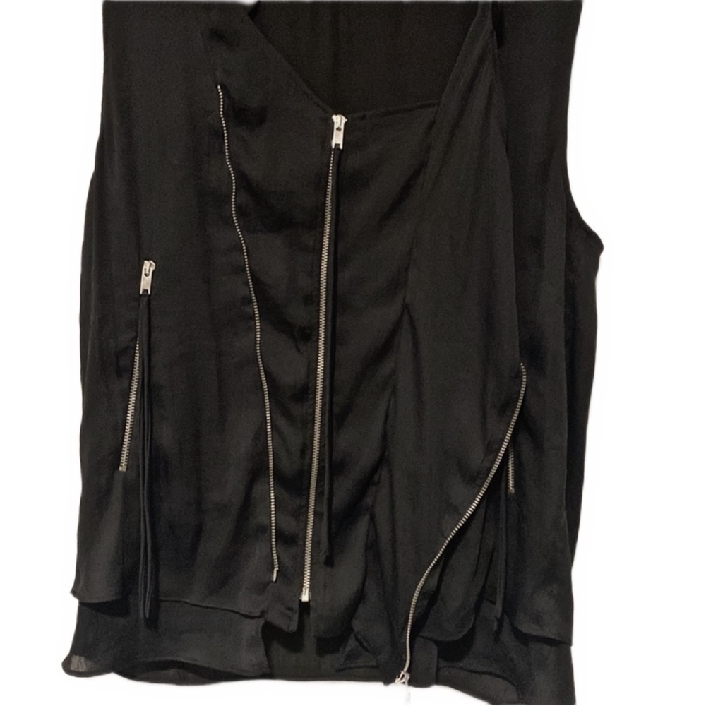 Zara Silky Moto Zippered Vest - Picture 6 of 10